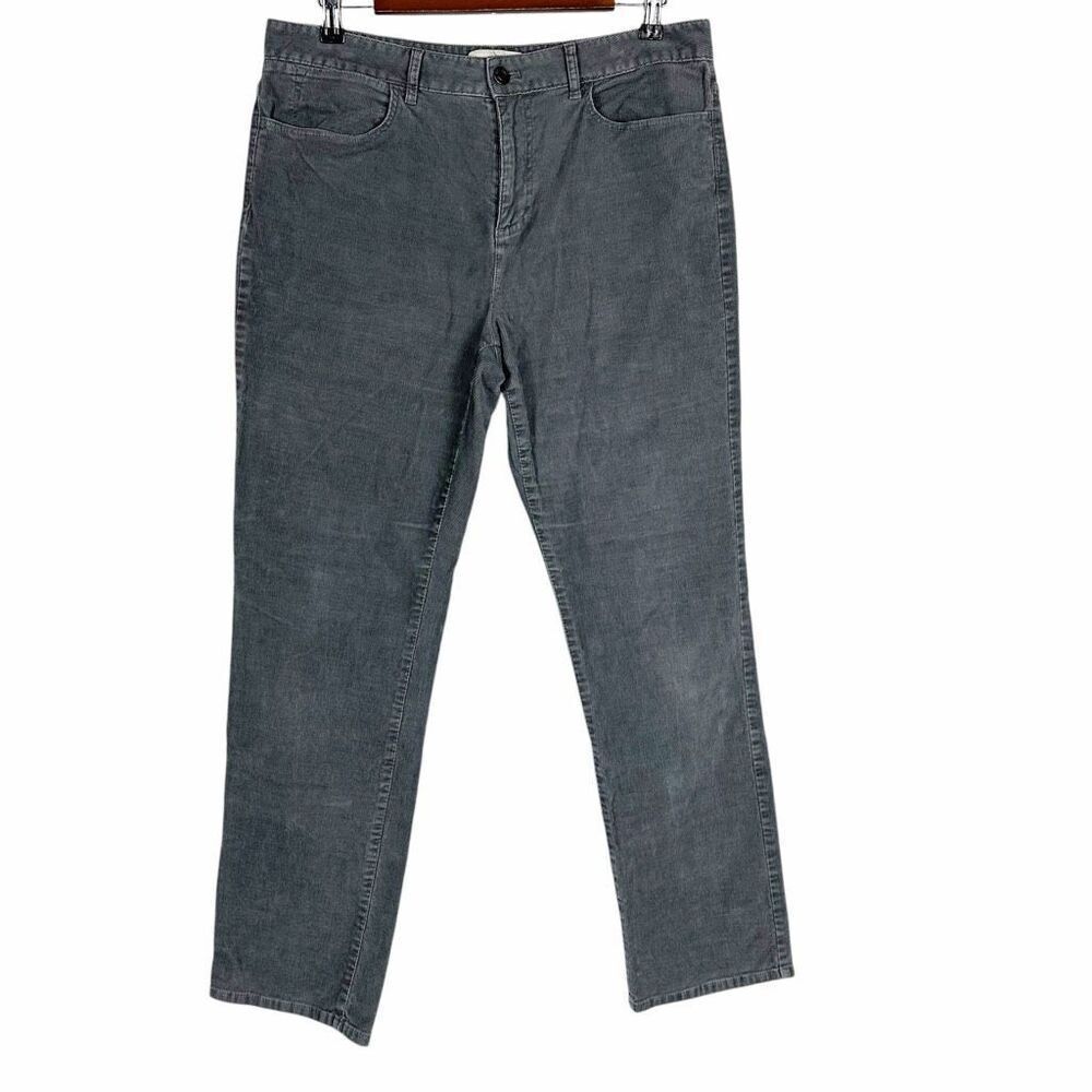 Talbots Heritage Corduroy Straight Leg Pant size 12 Gray